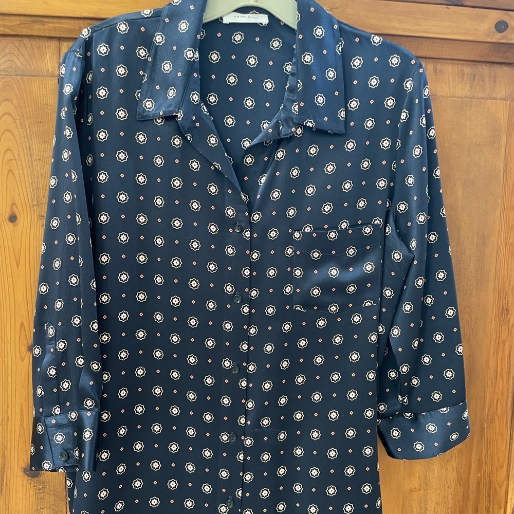 Anine Bing silk blouse Sz Medium
